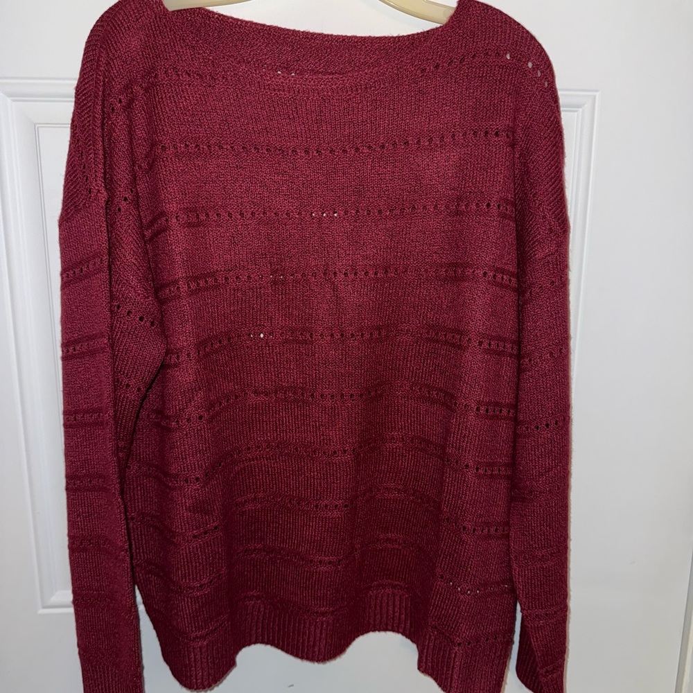 SHEIN Burgundy Knit Sweater